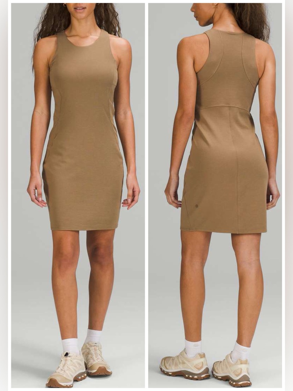 Lululemon Slim Fit Above Knee Dress Artifact Olive W1DNSS Sz 10